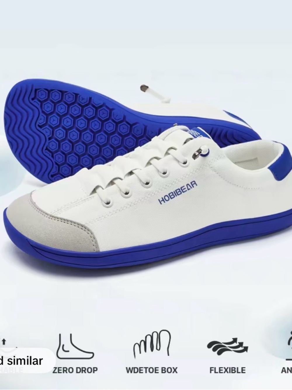 NWOT Hobibear Women’s White and Blue Casual Sneakers